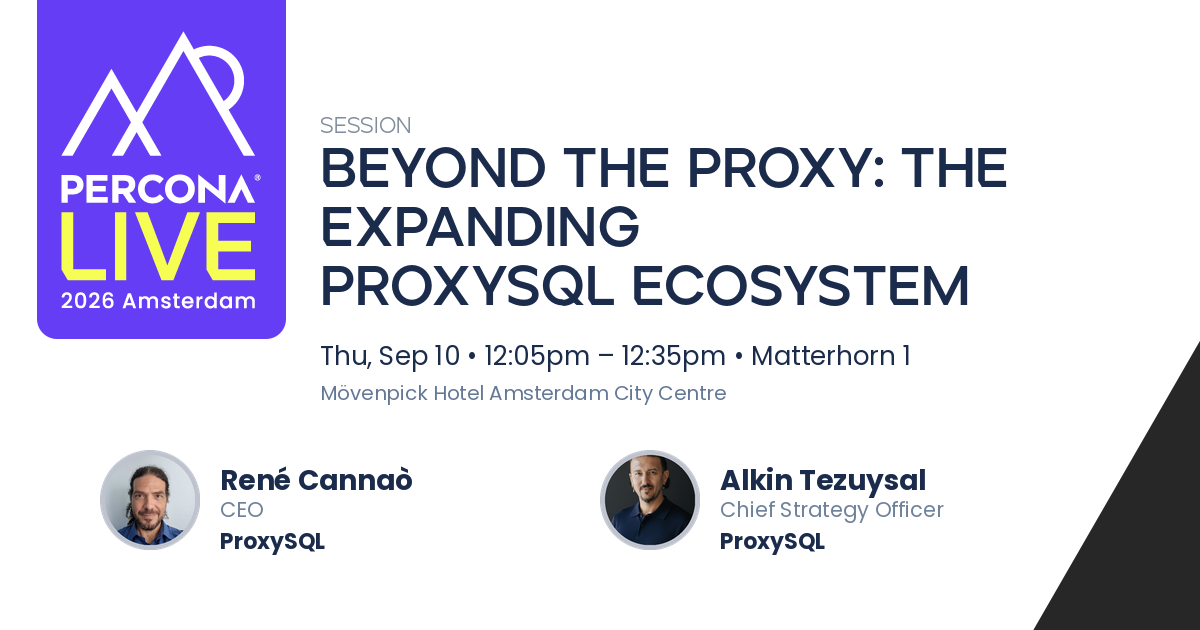 Alkin Tezuysal speaker card - Percona Live 2026 Amsterdam